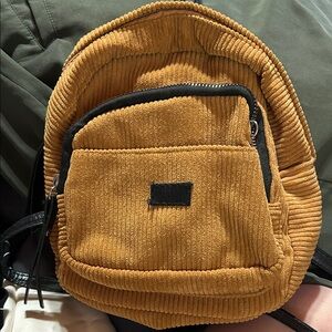 Mini Corduroy Tan Backpack